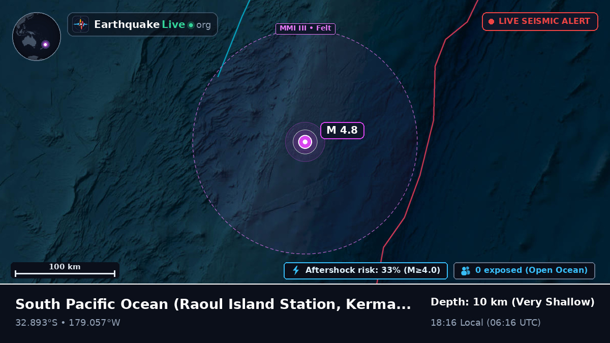 South Pacific Ocean (Kermadec Islands)