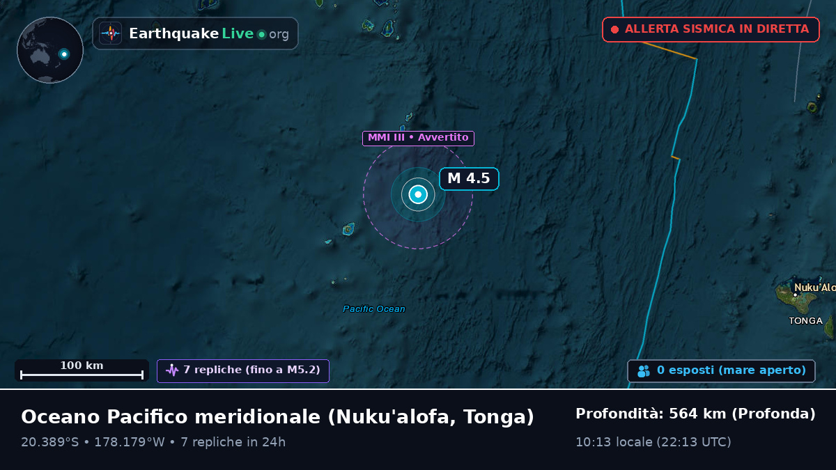Oceano Pacifico meridionale (Tonga)