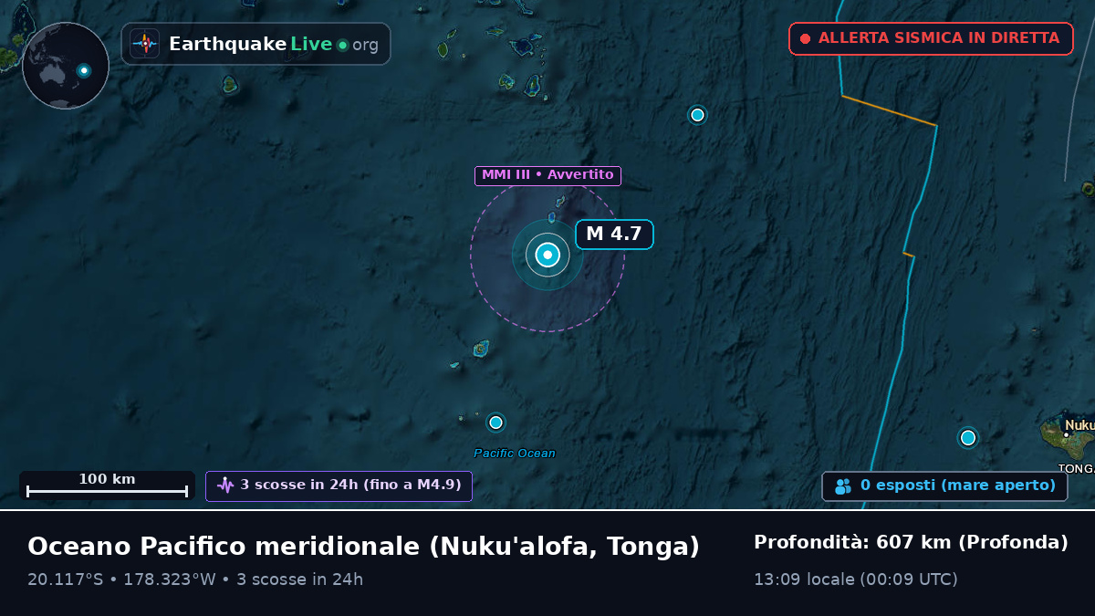 Oceano Pacifico meridionale (Tonga)