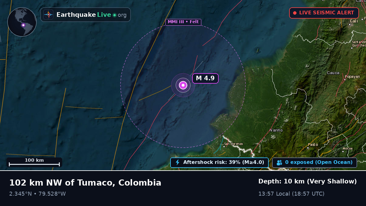 Off the coast of Tumaco, Colombia