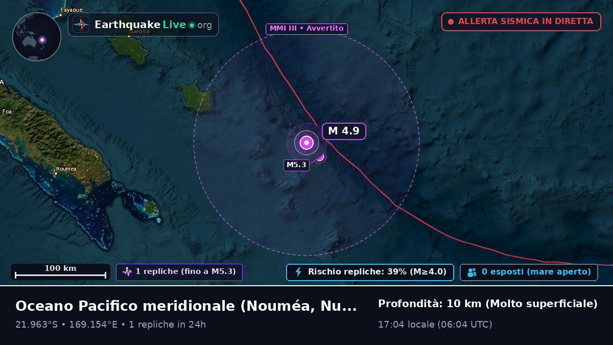 Oceano Pacifico meridionale (Nuova Caledonia)