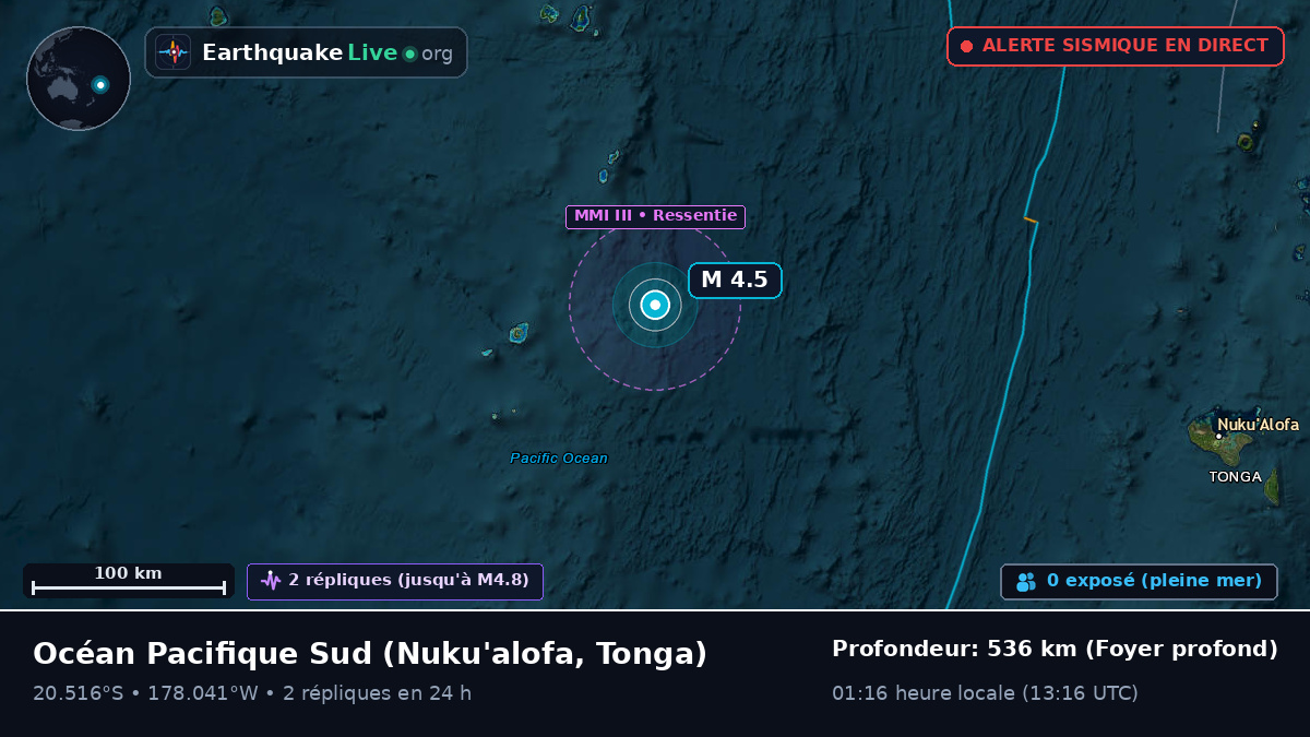 Océan Pacifique Sud (Tonga)