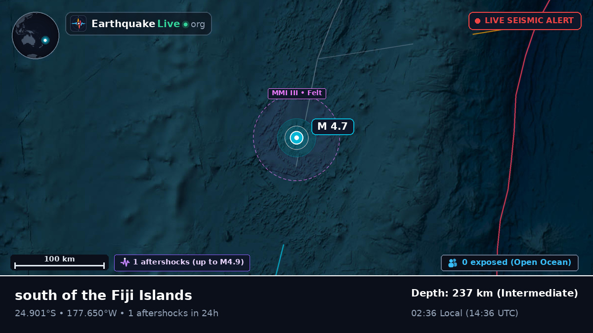 South Pacific Ocean (Kermadec Islands)