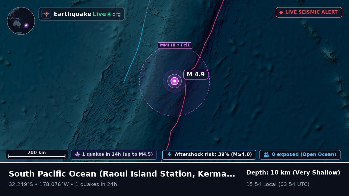South Pacific Ocean (Kermadec Islands)