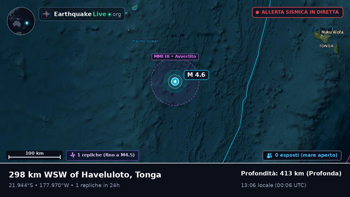 Oceano Pacifico meridionale (Tonga)