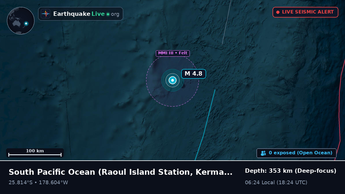 South Pacific Ocean (Kermadec Islands)
