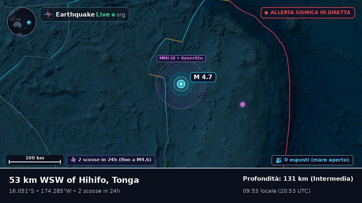Oceano Pacifico meridionale (Tonga)