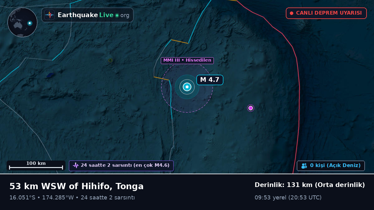 Güney Pasifik Okyanusu (Tonga)