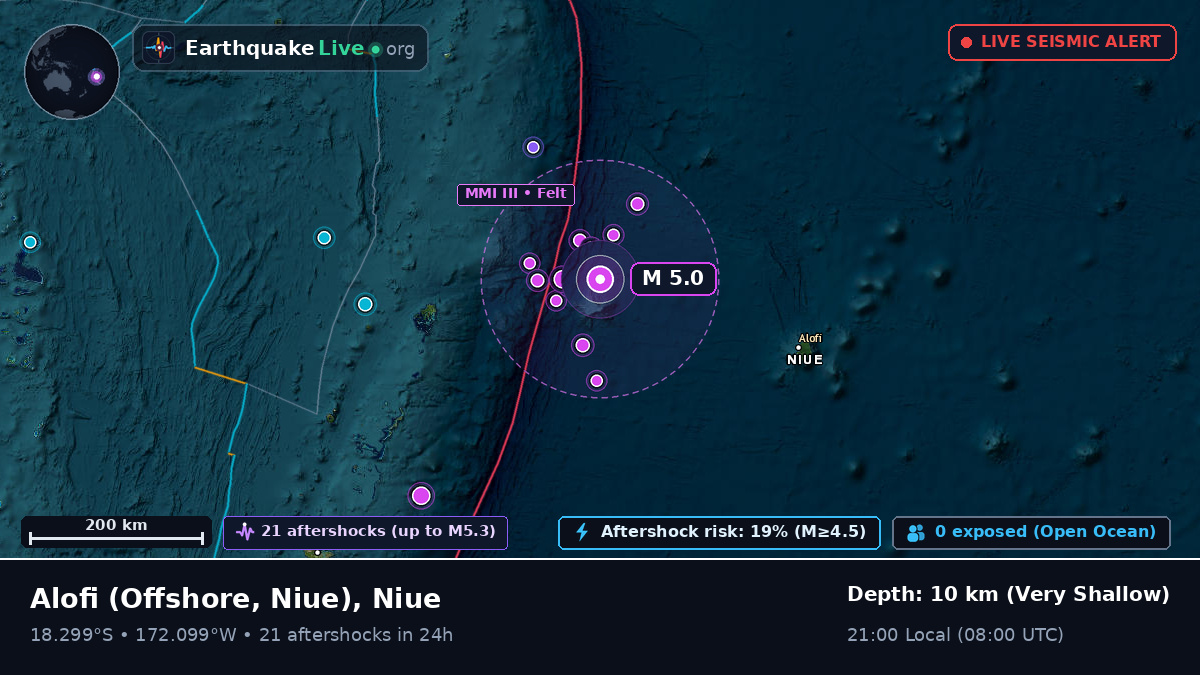 Off the coast of Alofi, Niue