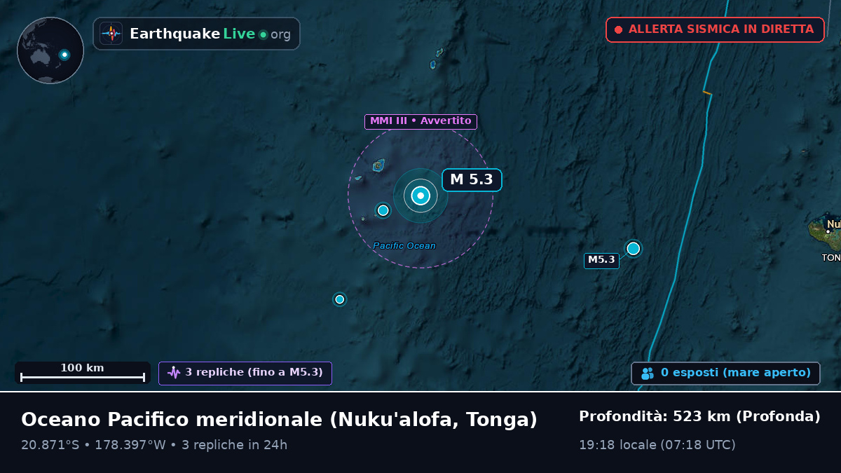 Oceano Pacifico meridionale (Tonga)
