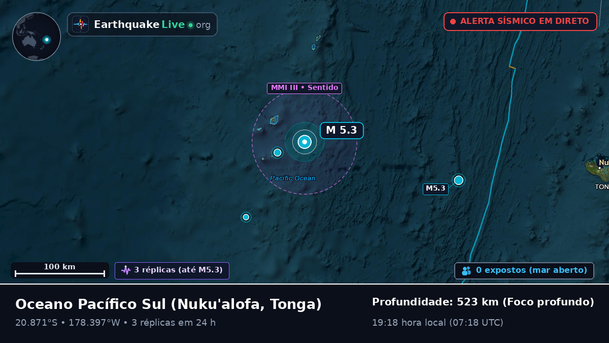 Oceano Pacífico Sul (Tonga)