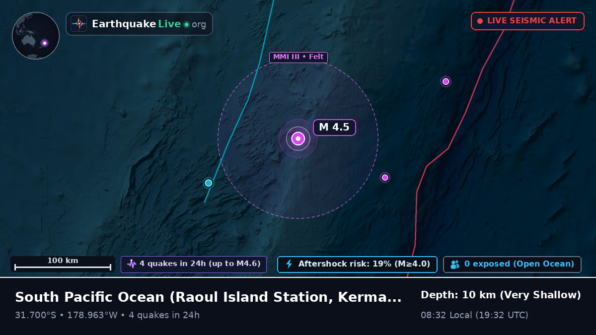 South Pacific Ocean (Kermadec Islands)