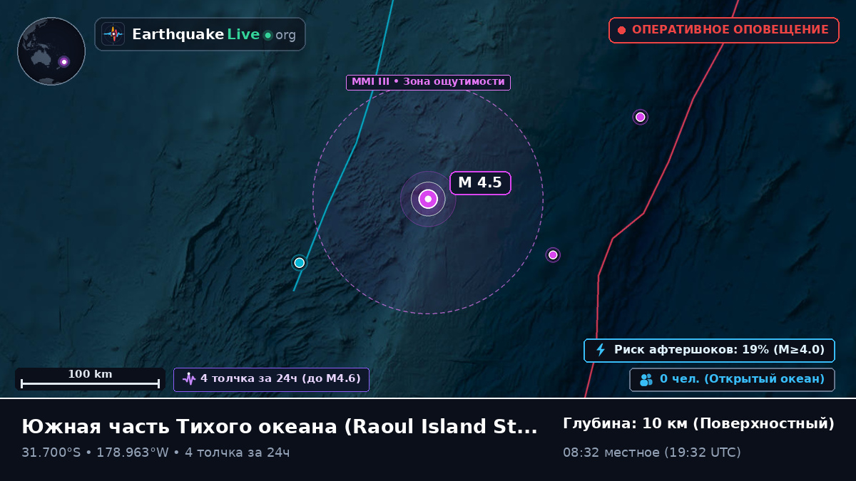 Южная часть Тихого океана (Kermadec Islands)