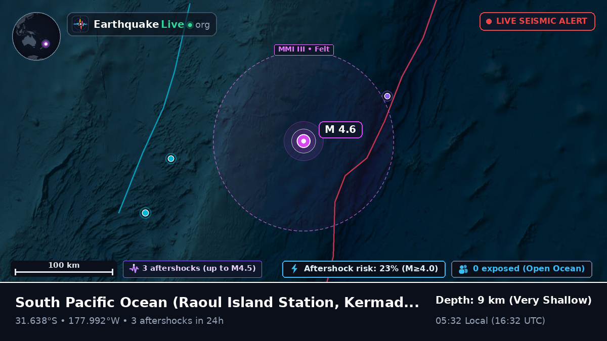 South Pacific Ocean (Kermadec Islands)