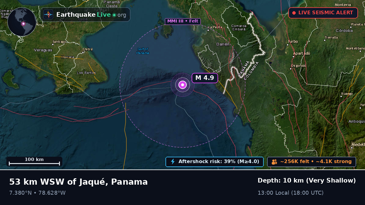 Off the coast of La Palma, Panama