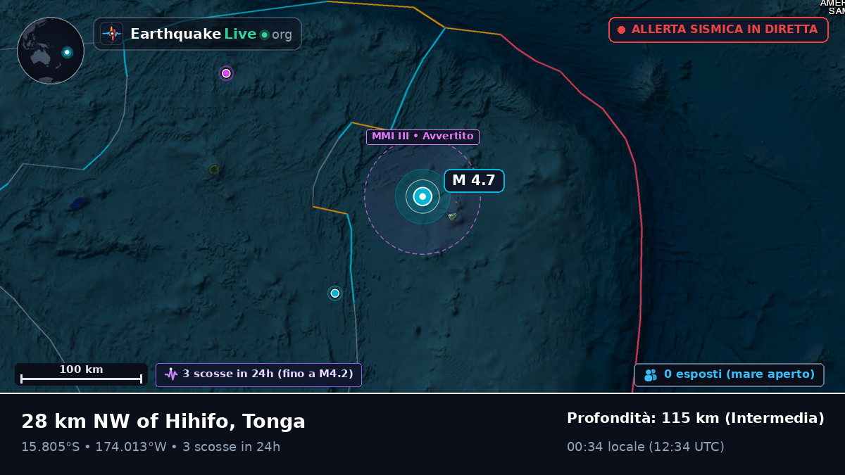 Oceano Pacifico meridionale (Tonga)