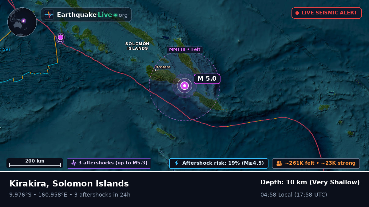 Off the coast of Honiara, Solomon Islands