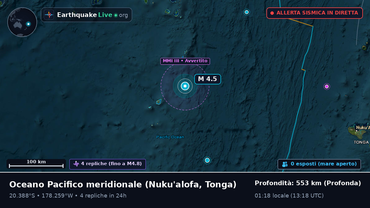 Oceano Pacifico meridionale (Tonga)
