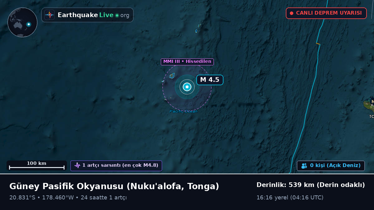 Güney Pasifik Okyanusu (Tonga)