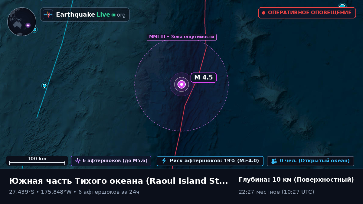 Южная часть Тихого океана (Kermadec Islands)