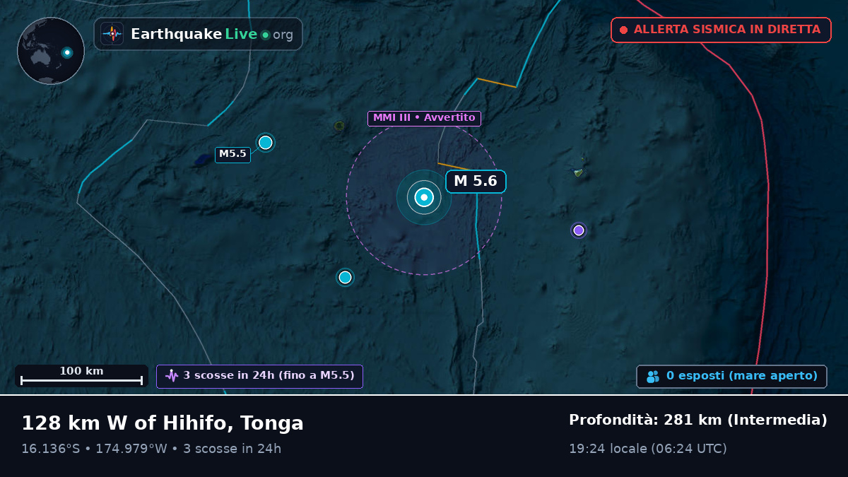 Oceano Pacifico meridionale (Tonga)