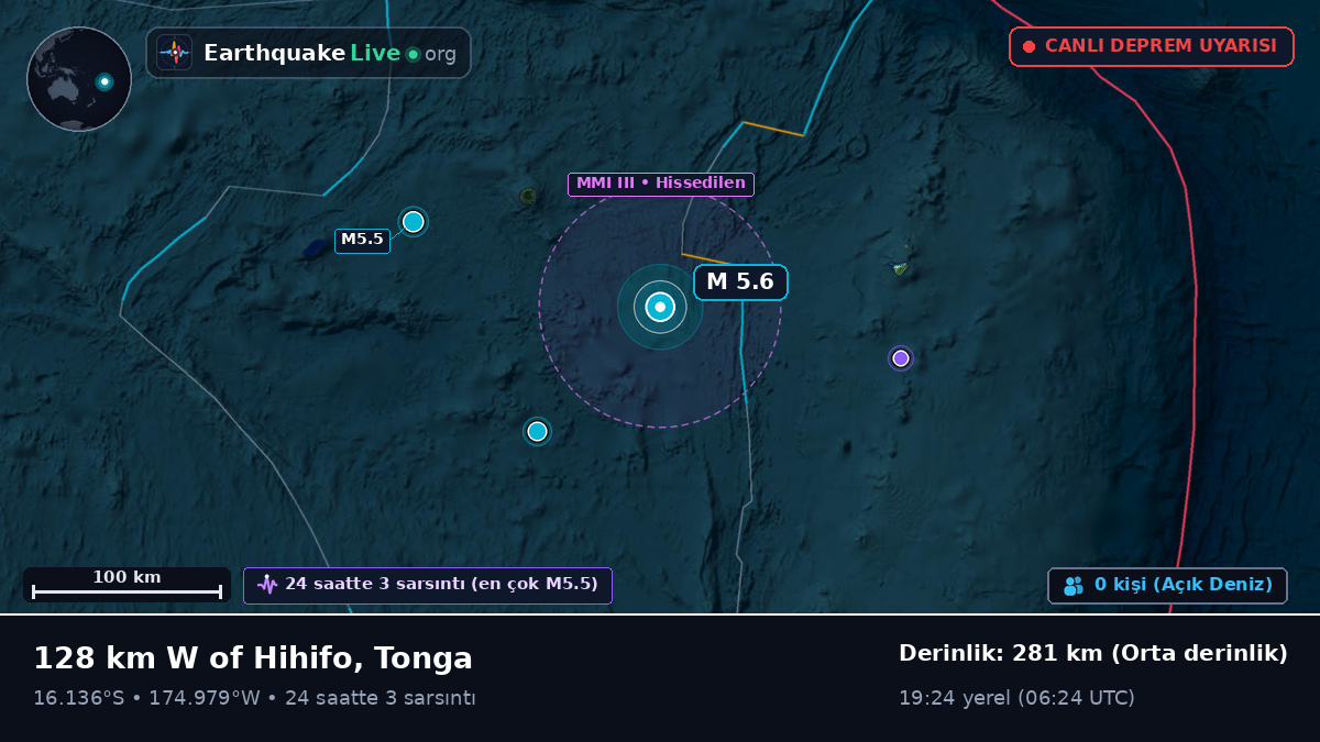 Güney Pasifik Okyanusu (Tonga)