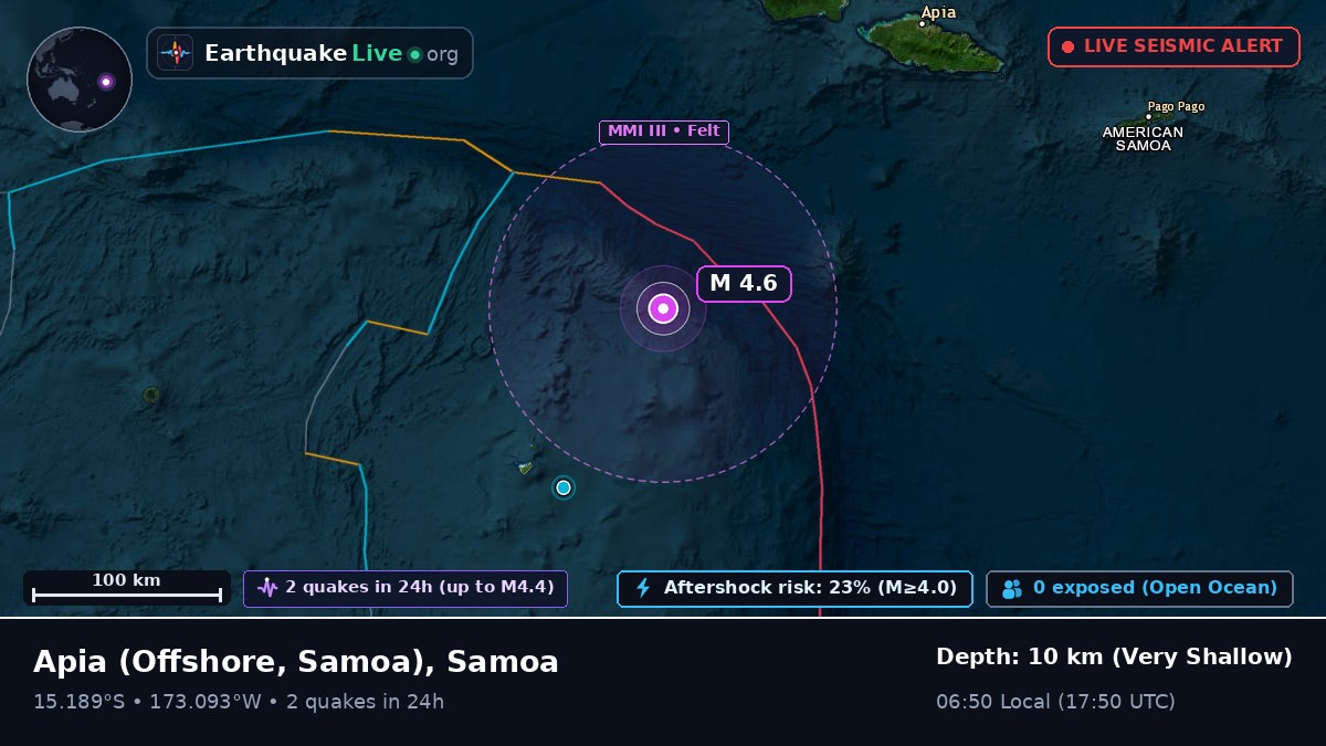 Off the coast of Apia, Samoa