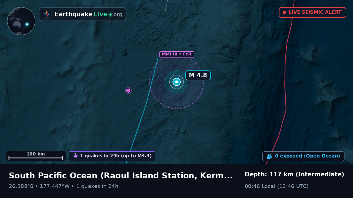 South Pacific Ocean (Kermadec Islands)