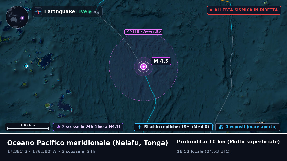 Oceano Pacifico meridionale (Tonga)