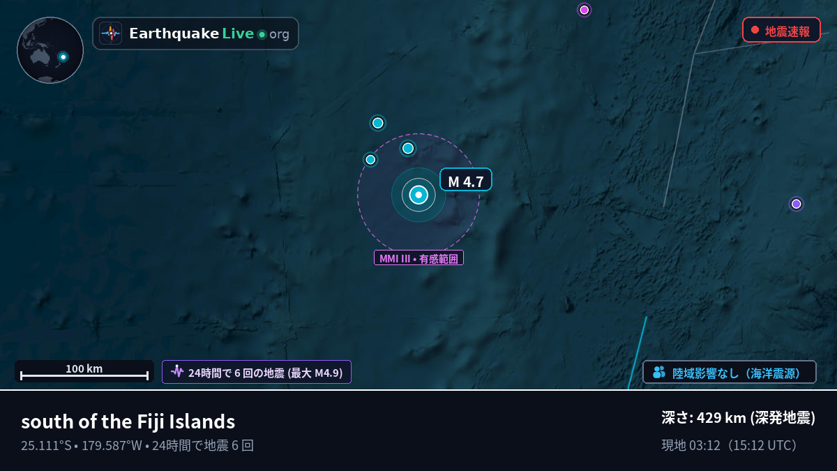 南太平洋 (Kermadec Islands)