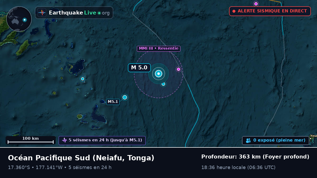 Océan Pacifique Sud (Tonga)