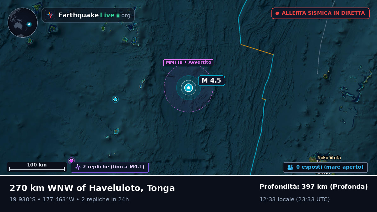 Oceano Pacifico meridionale (Tonga)