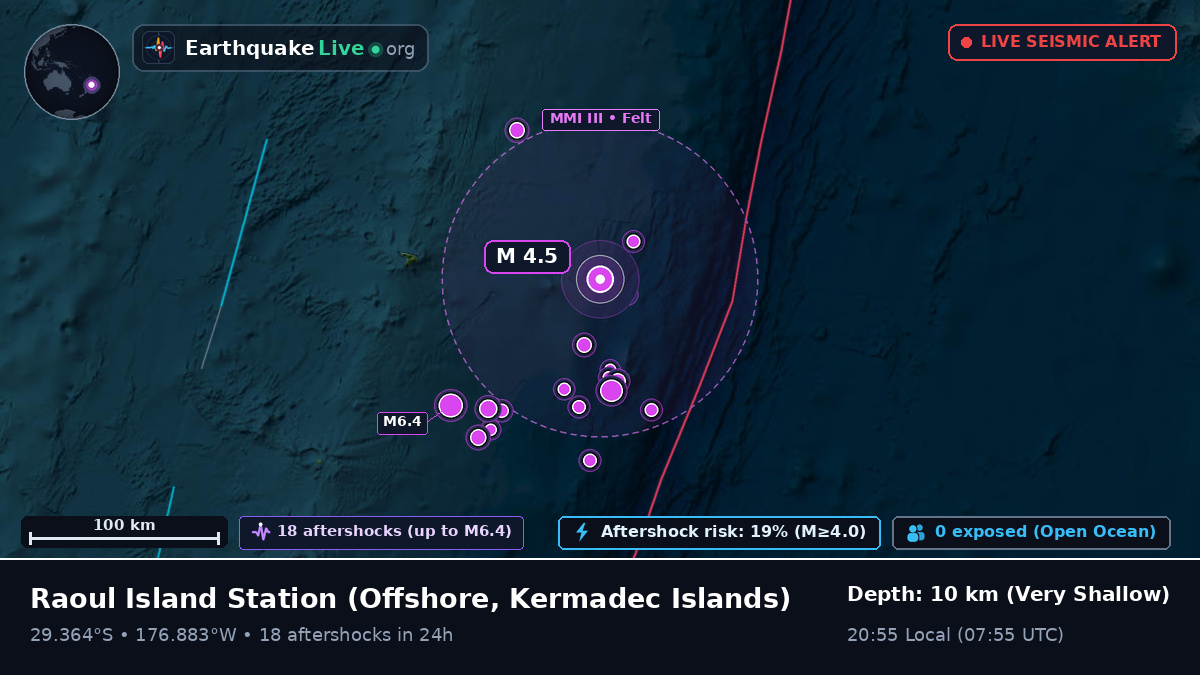 Off the coast of Raoul Island Station, Kermadec Islands