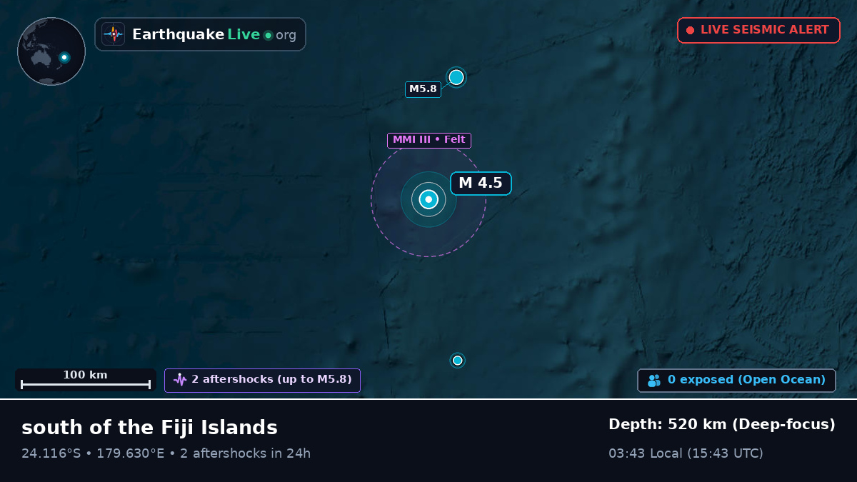South Pacific Ocean (Kermadec Islands)