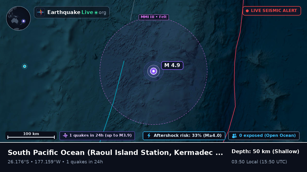 South Pacific Ocean (Kermadec Islands)