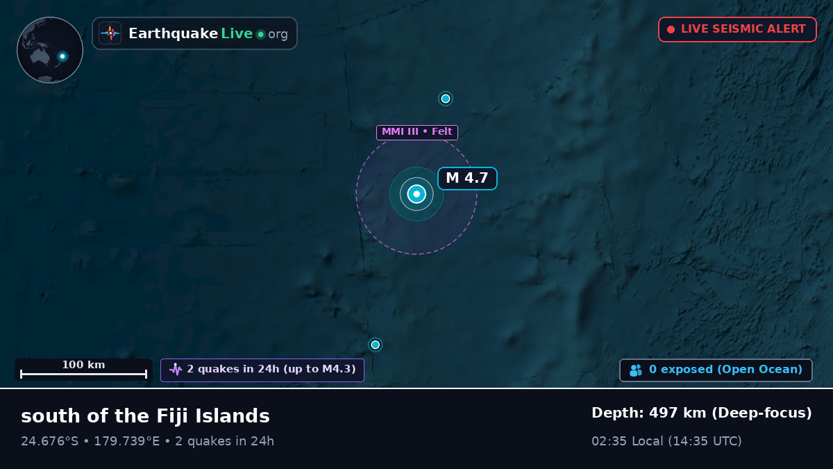South Pacific Ocean (Kermadec Islands)