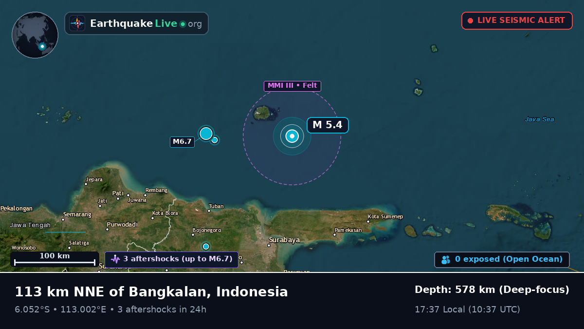 Off the coast of Surabaya, Indonesia