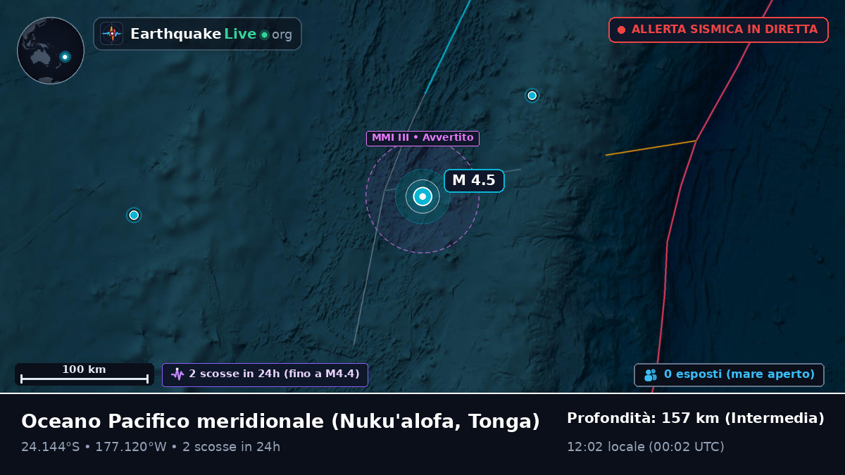 Oceano Pacifico meridionale (Tonga)