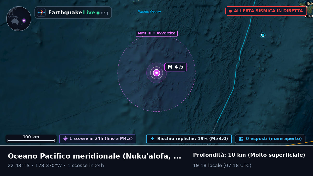 Oceano Pacifico meridionale (Tonga)