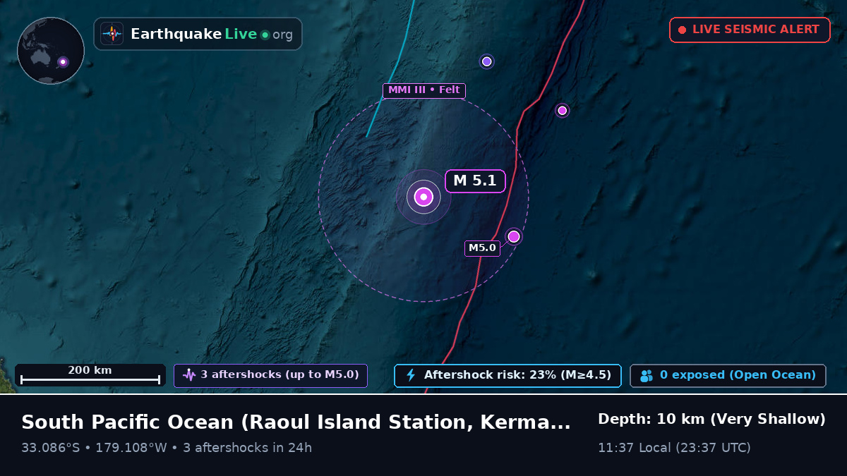 South Pacific Ocean (Kermadec Islands)