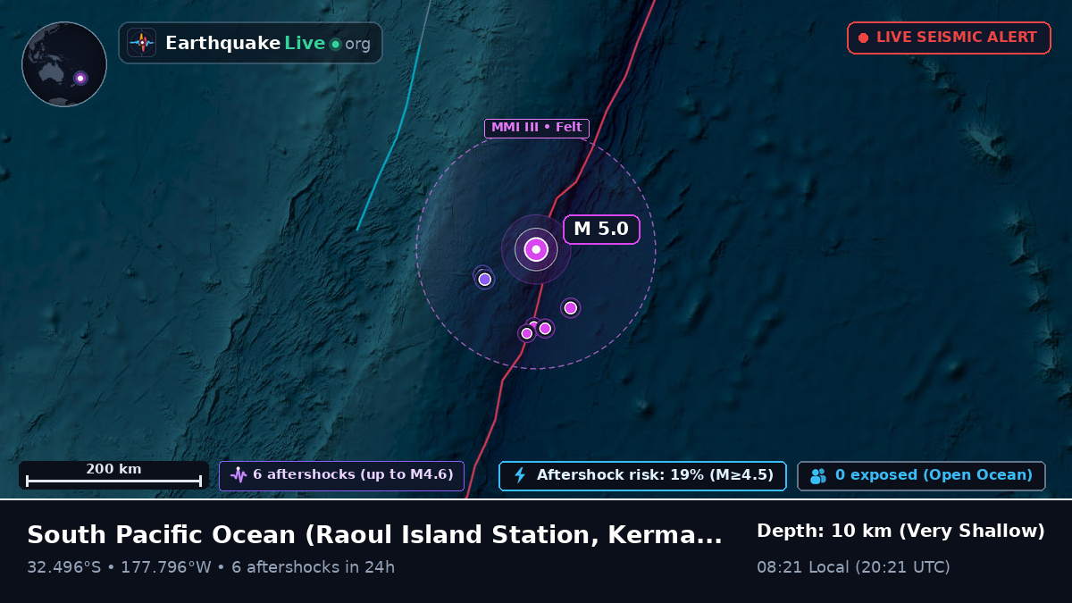 South Pacific Ocean (Kermadec Islands)