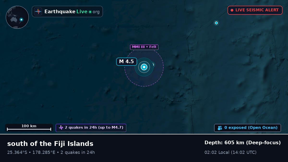 South Pacific Ocean (Kermadec Islands)