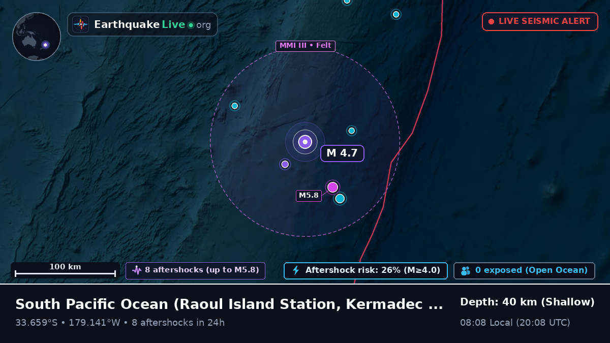 South Pacific Ocean (Kermadec Islands)