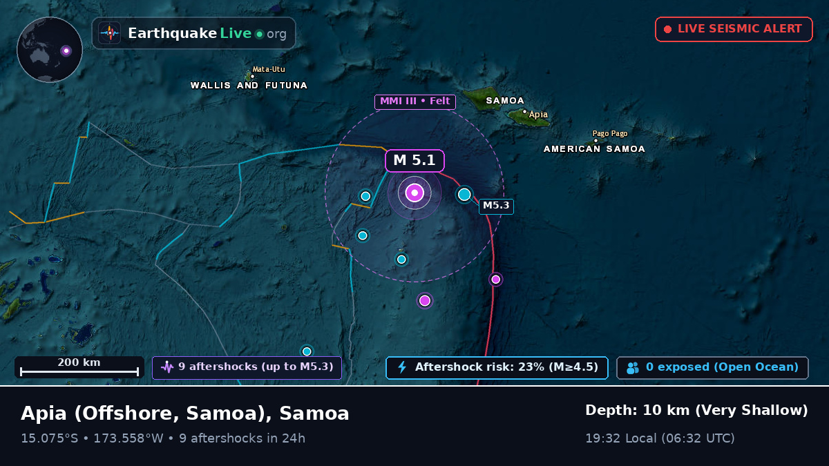 Off the coast of Apia, Samoa