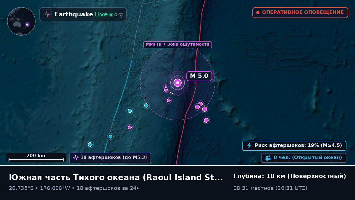 Южная часть Тихого океана (Kermadec Islands)