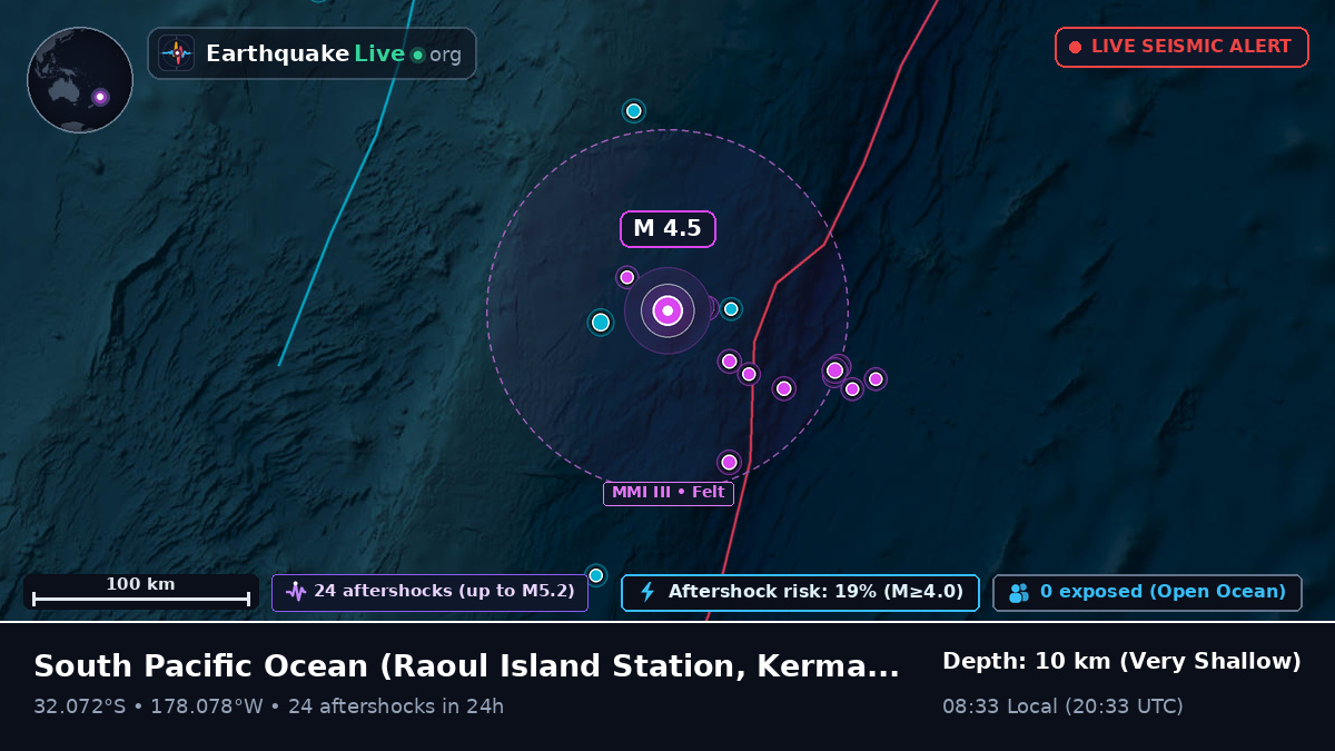 South Pacific Ocean (Kermadec Islands)