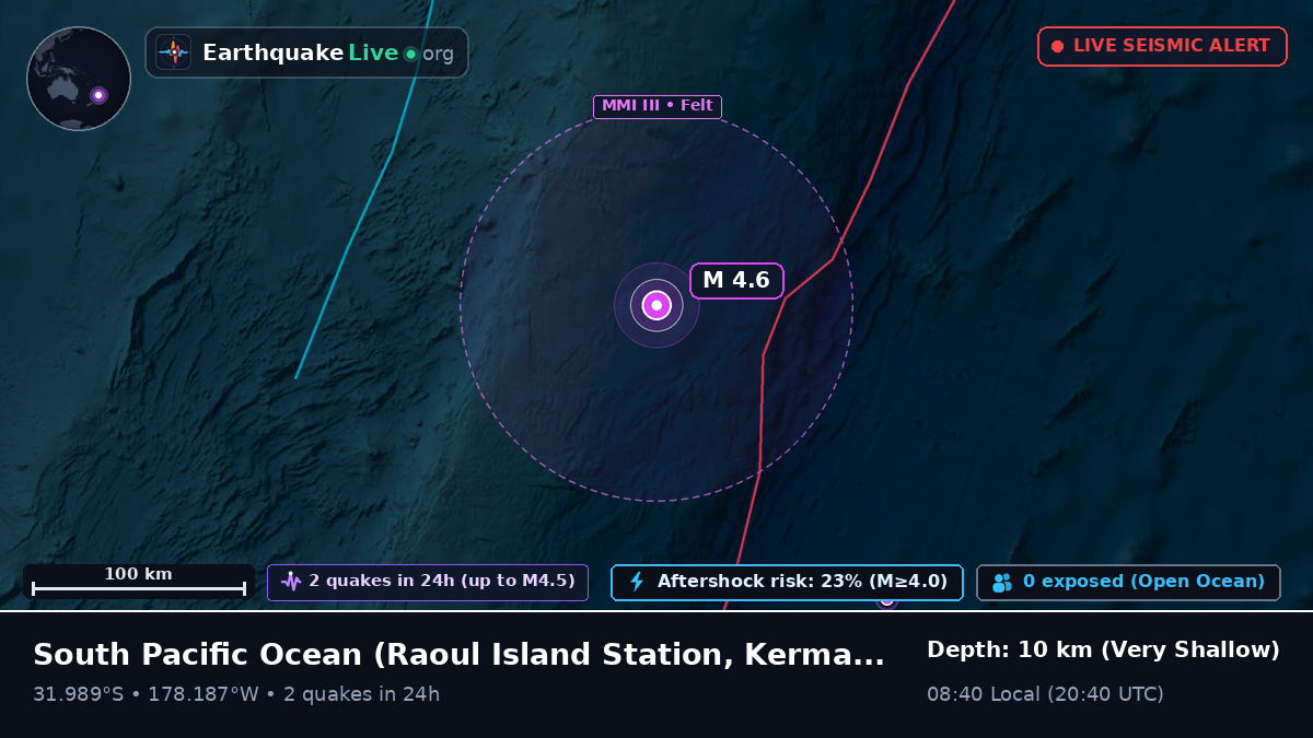 South Pacific Ocean (Kermadec Islands)