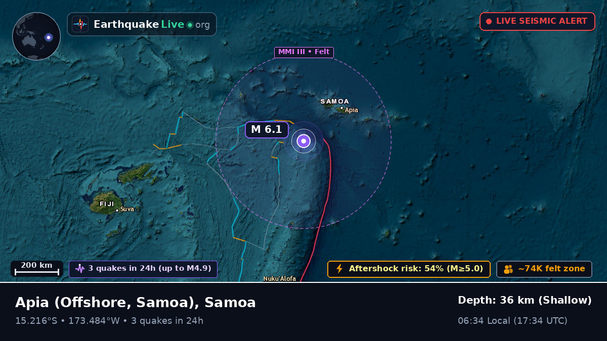 Off the coast of Apia, Samoa