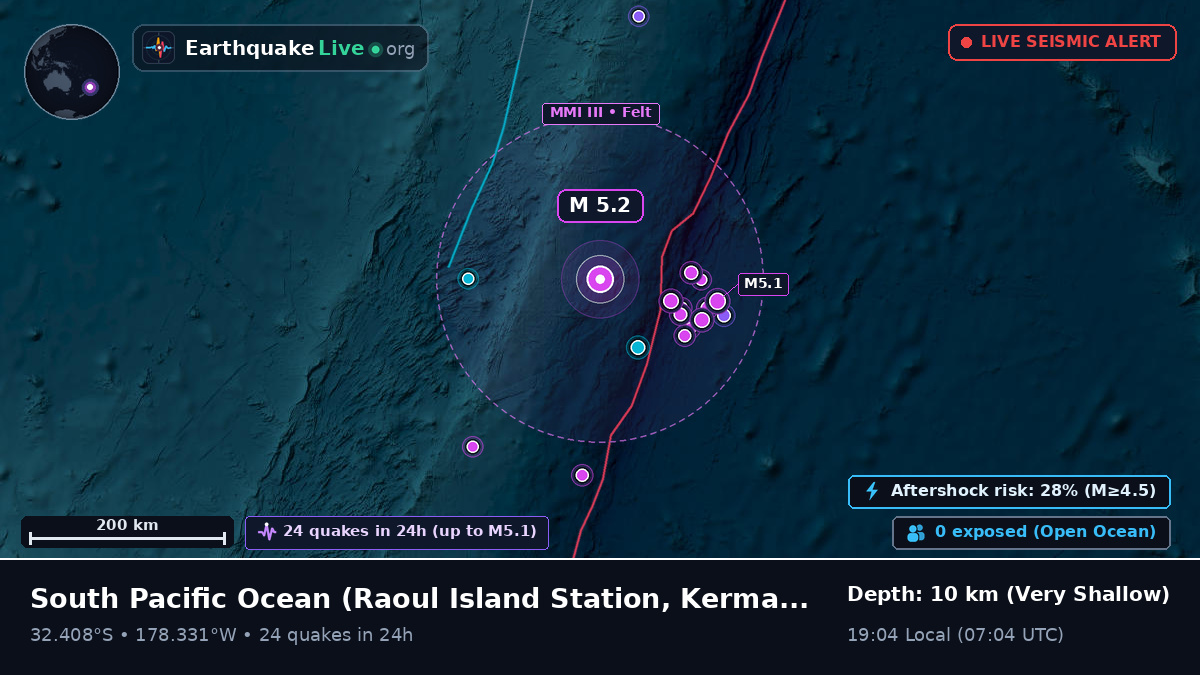 South Pacific Ocean (Kermadec Islands)