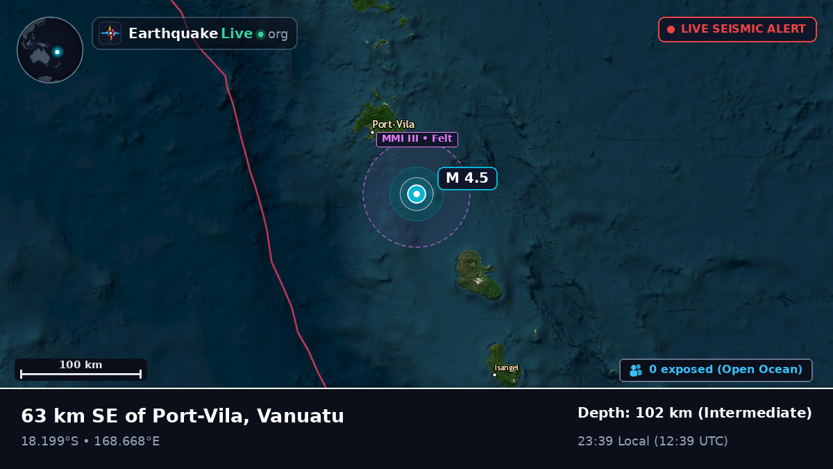 Off the coast of Port Vila, Vanuatu
